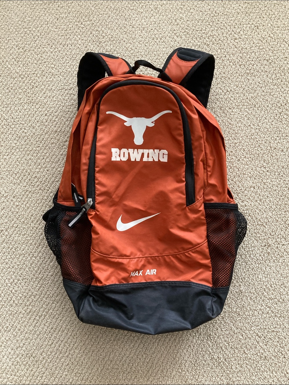 Nike Max Air Texas Longhorns Women’s Rowing Backpack Burnt Orange Black Like New